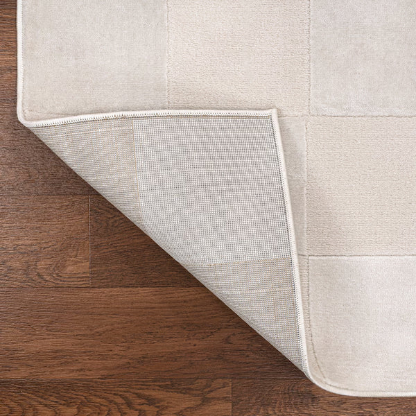 Tapis moderne à damier géométrique JONATHAN Y Thea, blanc/crème, 1,5 m x 2,4 m