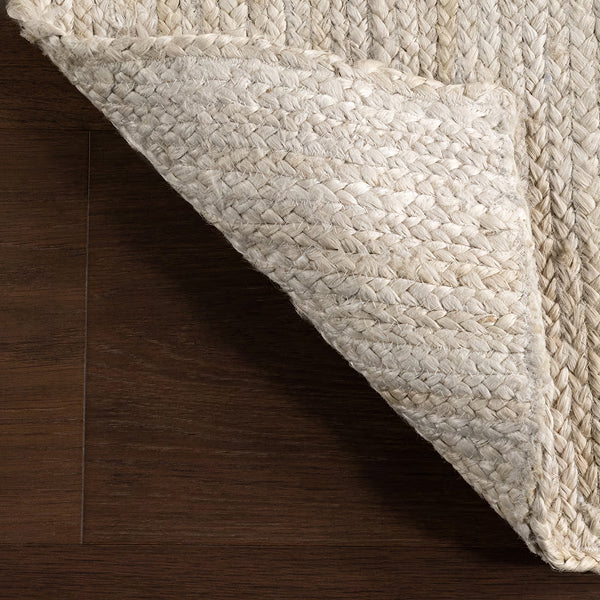 Tapis d'intérieur rond en jute tissé à la main nuLOOM Rigo blanc cassé, 1,8 m