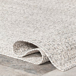 Charger l&#39;image dans la visionneuse de galerie, Tapis d&#39;intérieur/extérieur tressé nuLOOM Lefebvre ivoire 1,2 m x 1,8 m
