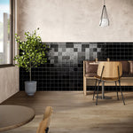 Charger l&#39;image dans la visionneuse de galerie, Carreau mural en céramique brillante Ivy Hill Amagansett Black 4 po x 4 po – Aspect zellige fait main (5,38 pi²/boîte)
