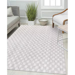 Charger l&#39;image dans la visionneuse de galerie, Tapis d&#39;intérieur StyleWell Soft Checkers gris 1,5 m x 2,1 m
