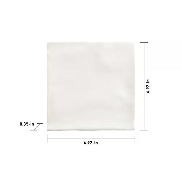 Anatolia 5-inch x 5-inch Moroccan Cotton Glossy Pressed Ceramic Wall Tile