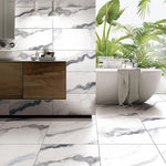 Load image into Gallery viewer, Modamo Mouro Polished White 24 in. x 24 in. Porcelain Floor and Wall Tile (15.49 sq. ft./Case)
