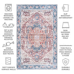 Load image into Gallery viewer, Safavieh Arizona Darina Red / Navy 2 ft. 6 in. x 8 ft. Indoor Machine Washable Runner
