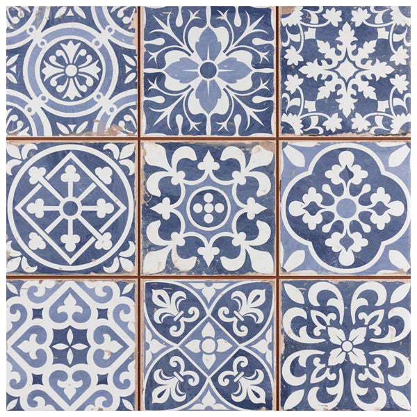 Merola Tile Faenza Azul 13 in. x 13 in. Ceramic Floor and Wall Tile (12.2 sq. ft./Case)
