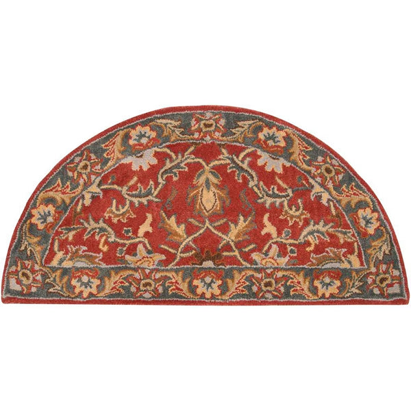 Tapis d'intérieur traditionnel semi-circulaire Bradbury Red de 60 cm x 120 cm d'Artistic Weavers