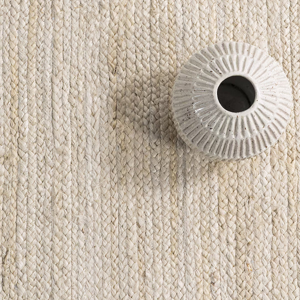 Tapis d'intérieur rond en jute tissé à la main nuLOOM Rigo blanc cassé, 1,8 m