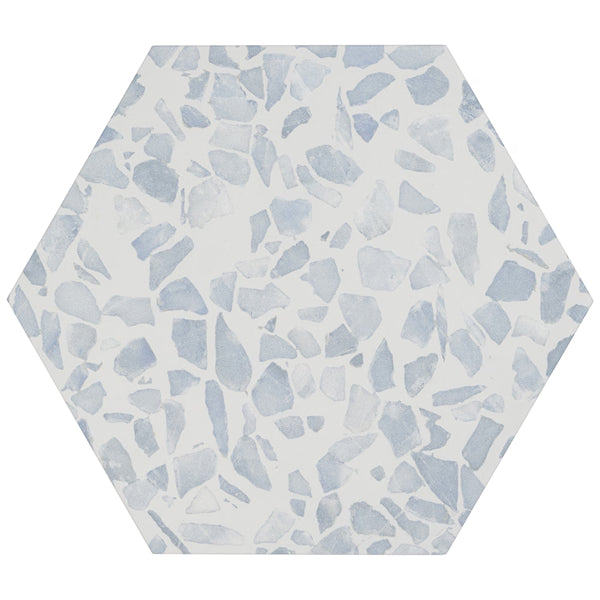 Ivy Hill Tile Fusion Hex Blue Terrazzo 9 in. x 10.5 in. Matte Floor and Wall Tile (8.07 Sq. Ft. / Case)