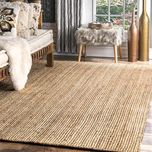 nuLOOM Hand Woven Rigo Jute Natural 4 ft. x 4 ft. Indoor Square Rug