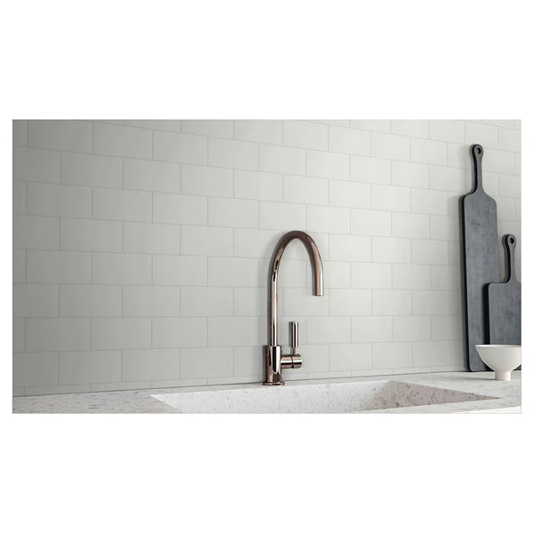 Carrelage mural en céramique pressée Anatolia, 3 po x 6 po, blanc mat (10,66 pi²/caisse)