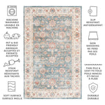 Charger l&#39;image dans la visionneuse de galerie, Tapis de couloir d&#39;intérieur lavable en machine Safavieh Arizona Darion, vert/beige, 2 pi 6 po x 8 pi
