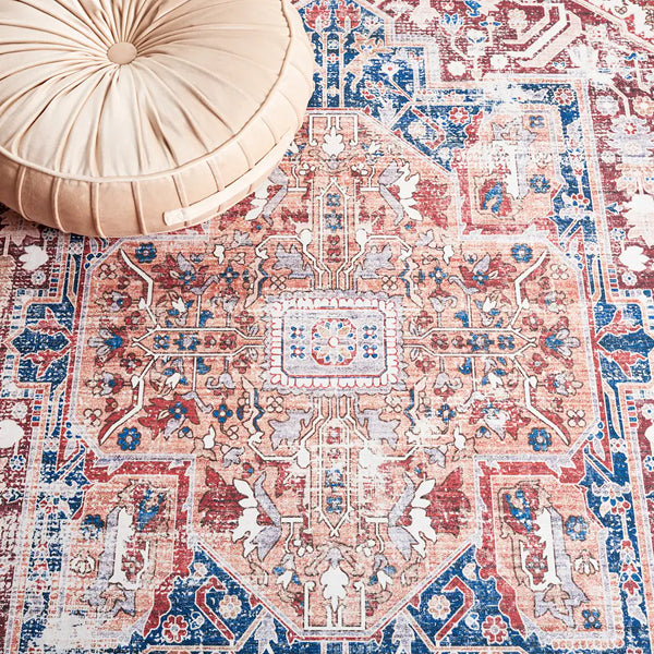 Safavieh Arizona Darina Red / Navy 2 ft. 6 in. x 8 ft. Indoor Machine Washable Runner