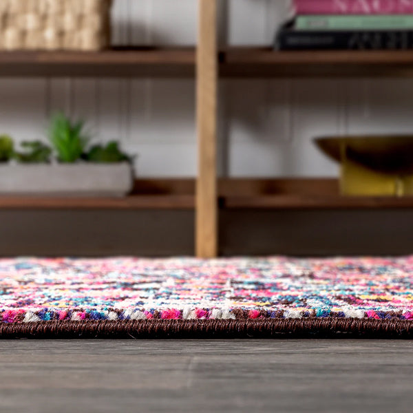 JONATHAN Y Modern Persian Boho Floral Multi/Purple 5 ft. Square Area Rug