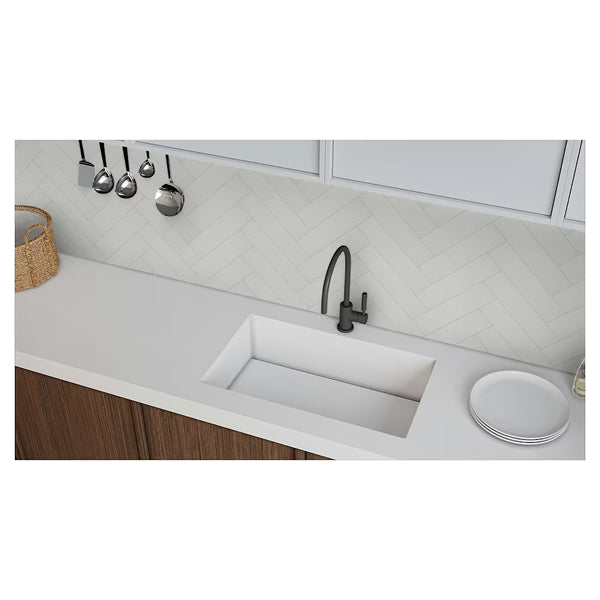 Carrelage mural en céramique pressée Anatolia, 4 po x 16 po, blanc mat (10,76 pi²/boîte)