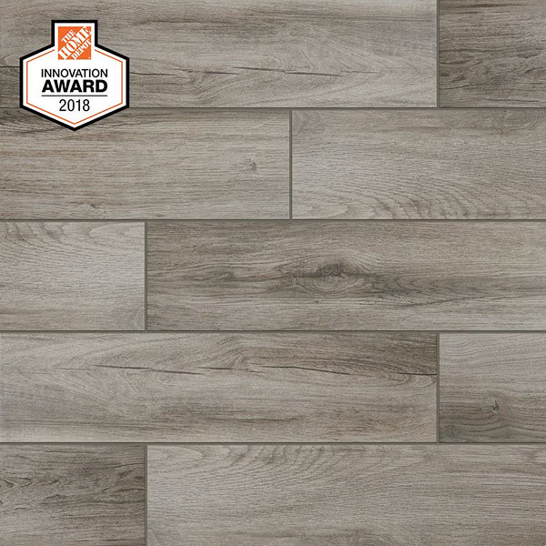 Lifeproof Shadow Wood 6 in. x 24 in. Glazed Porcelain Floor and Wall Tile