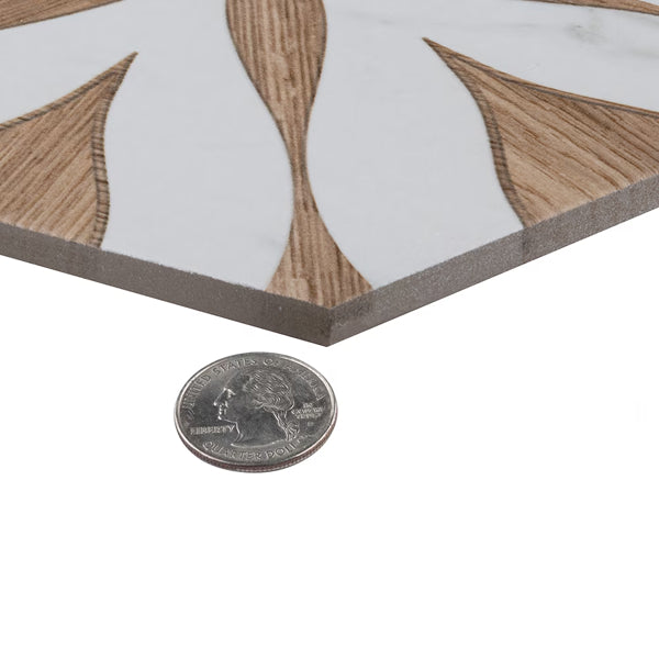 Merola Tile Llama Flower Loire Noce 8-5/8-inch x 9-7/8-inch Porcelain Floor and Wall Tile (11.5 sq. ft./Case)