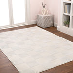 Charger l&#39;image dans la visionneuse de galerie, Tapis moderne à damier géométrique JONATHAN Y Thea, blanc/crème, 1,5 m x 2,4 m
