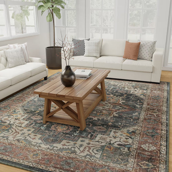 Tapis d'intérieur StyleWell Distressed Antique Multi 7 pi 6 po x 9 pi