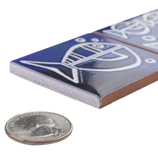 Merola Tile Captain Aquatico Deep Blue 2 in. x 7-7/8 in. Ceramic Wall Tile (0.11 sq. ft./Each)