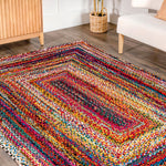 Load image into Gallery viewer, nuLOOM Hand Braided Tammara Multi-Coloured 3 ft. x 5 ft. Indoor Oval Rug
