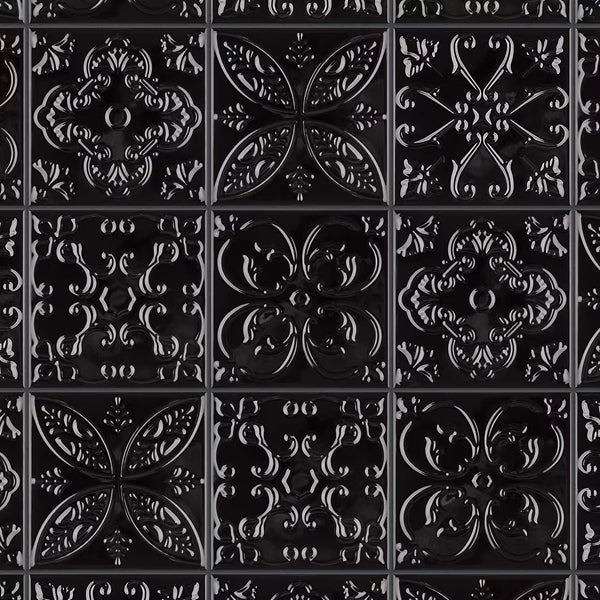 Merola Tile Trend Black 7-7/8 in. x 7-7/8 in. Ceramic Wall Tile (9.24 sq. ft./Case)