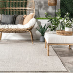Charger l&#39;image dans la visionneuse de galerie, Tapis d&#39;intérieur/extérieur tressé nuLOOM Lefebvre ivoire 1,2 m x 1,8 m
