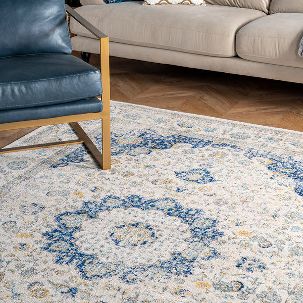 nuLOOM Vintage Lindsay Persian Blue 3 ft. x 5 ft. Oval Indoor Rug