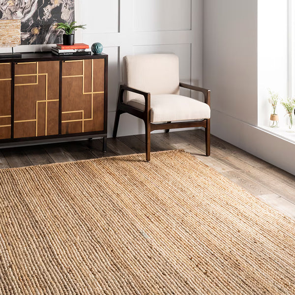 nuLOOM Hand Woven Rigo Jute Rug Natural 4 ft. Indoor Round Rug