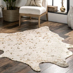 Load image into Gallery viewer, nuLOOM Iraida Faux Cowhide Off-White 4 ft. x 5 ft. Indoor Area Rug
