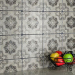 Load image into Gallery viewer, Merola Tile Costa Cendra Decor Fleur 7.75 inch x 7.75 inch Ceramic Floor and Wall Tile – 11.11 sq ft per Case, Rustic Stone Look Matte Finish