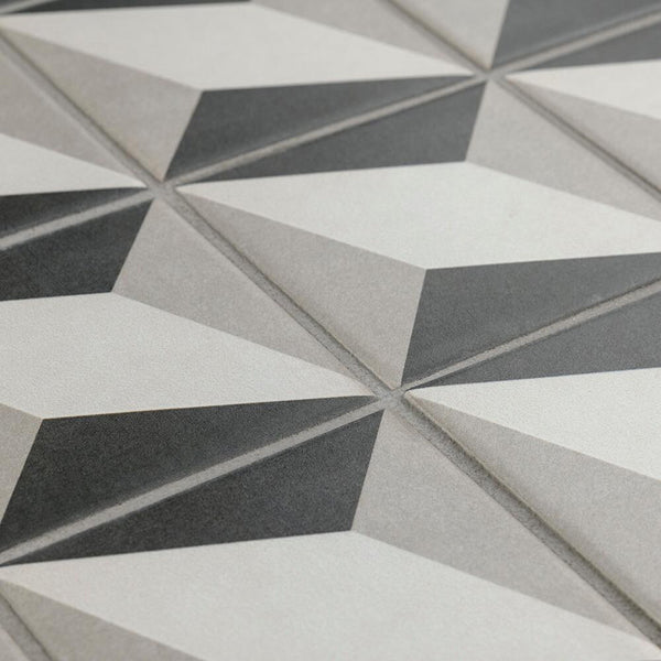 Merola Tile Twenties Diamond Mini Ceramic Floor and Wall Tile 4 inch Width 4 inch Length 12.72 sq ft/case Patterned Glossy Finish
