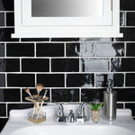 Load image into Gallery viewer, Merola Tile Chester Nero 3 inch x 6 inch Ceramic Wall Tile – 5.72 sq. ft. per Case, Glossy Smooth Finish