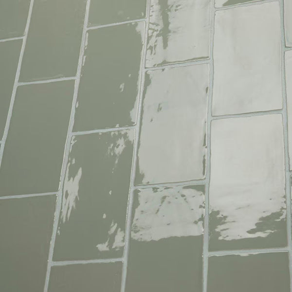 Merola Tile Chester Sage 3 inch x 6 inch Ceramic Wall Tile – 5.72 sq. ft. per Case, Glossy Smooth Finish