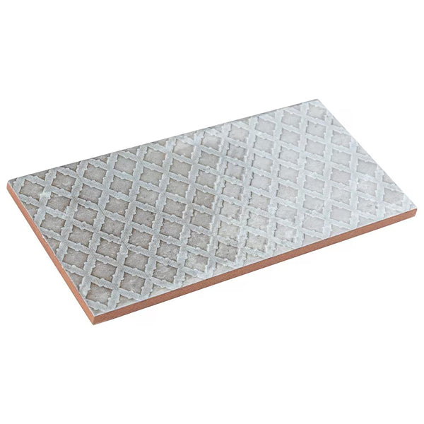 Merola Tile Camden Decor Grey 4 inch x 8 inch Ceramic Wall Tile 11.5 sq. ft./case – Glossy Patterned Subway Finish