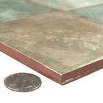 Load image into Gallery viewer, Merola Tile Kings Etna Encaustic 13.13 inch x 13.13 inch Sage Ceramic Floor and Wall Tile 12.29 sq ft/case – Vintage Pattern Matte Finish