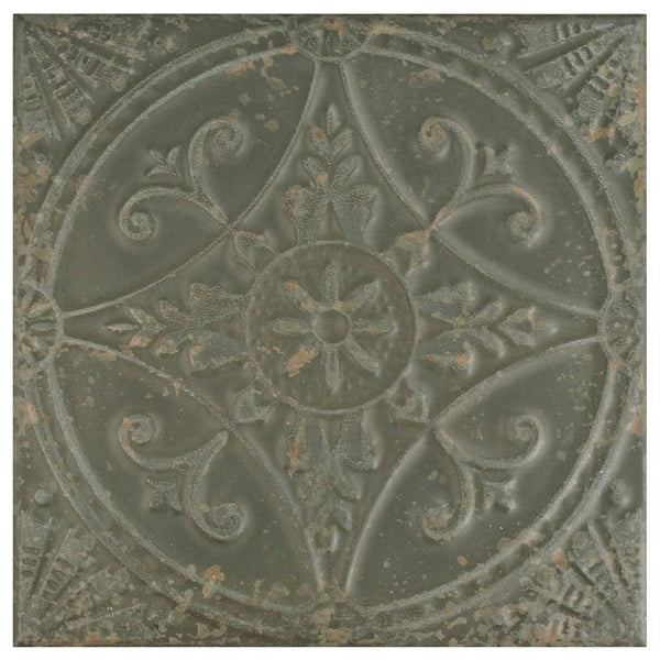 Merola Tile Saja Nero Ceramic Floor and Wall Tile 0.39 inch Thick 13 inch Wide 12.0 sq. ft. per Case – Glazed Textured Vintage Finish