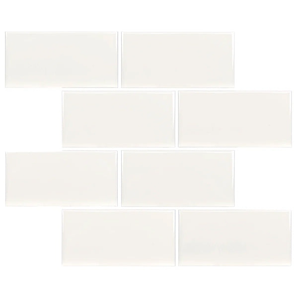 Segment 3 in. x 6 in. Glossy Ceramic Subway Wall Tile