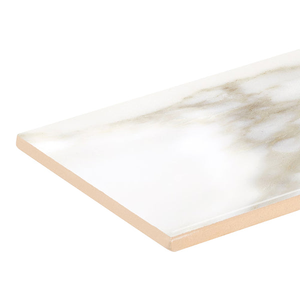 Anatolia Calacatta Crescente Matte Pressed Ceramic Wall Tile 4 inch x 16 inch – 10.76 sq.ft./case Marble Look Matte