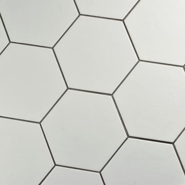 Merola Hexatile Matte Blanco Porcelain Tile 0.37 inch Thick 7 inch x 8 inch 7.67 sq. ft./case Matte Hexagon