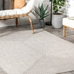 Charger l&#39;image dans la visionneuse de galerie, Tapis d&#39;intérieur/extérieur tressé nuLOOM Lefebvre ivoire 1,2 m x 1,8 m

