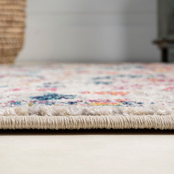 Tapis persan bohème moderne à motif floral beige/multicolore JONATHAN Y 4 pi x 6 pi