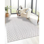 Charger l&#39;image dans la visionneuse de galerie, Tapis d&#39;intérieur StyleWell Soft Checkers gris 1,5 m x 2,1 m
