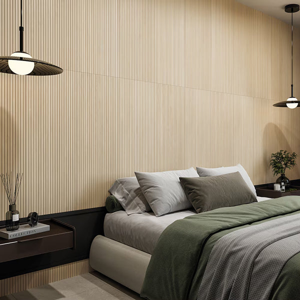 MSI Urban Ridge Blonde 16 in. x 48 in. Matte Fluted Ceramic Wall Tile – Wood Look (15.51 sq. ft./Case)
