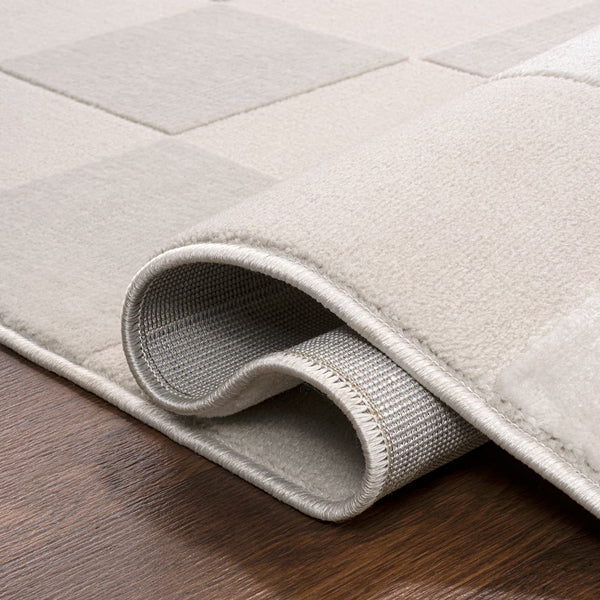 Tapis moderne à damier géométrique JONATHAN Y Thea, blanc/crème, 1,5 m x 2,4 m