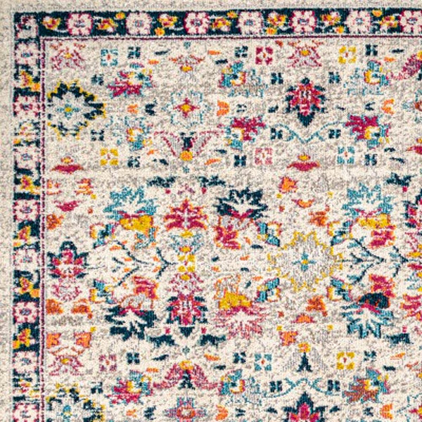 Tapis persan bohème moderne à motif floral beige/multicolore JONATHAN Y 4 pi x 6 pi