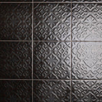 Load image into Gallery viewer, Merola Tile Triplex Valverde Black 7-3/4 in. x 7-3/4 in. Ceramic Wall Tile (11.11 sq. ft./Case)
