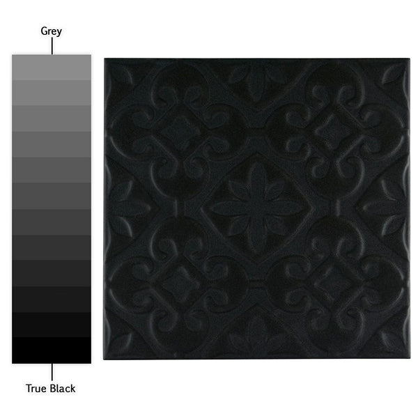 Merola Tile Triplex Valverde Black 7-3/4 in. x 7-3/4 in. Ceramic Wall Tile (11.11 sq. ft./Case)