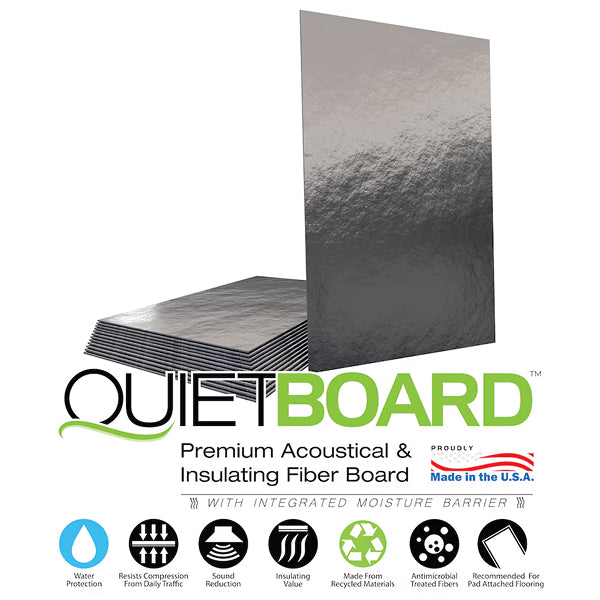 QUIETBOARD 90 sq. ft. 2 ft x 3 ft x 6 mm Sound Control Recycled Fiber Underlayment Sheets