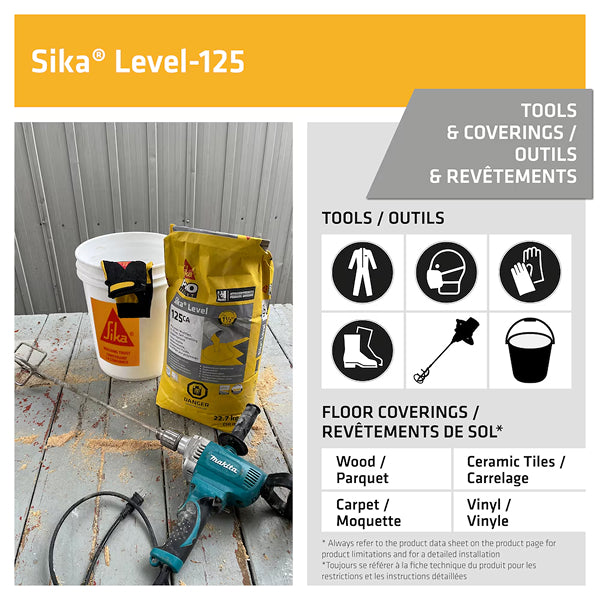 Sika Level-125CA Self-Leveling Cement Underlayment – 22.7 kg for Interior Floors