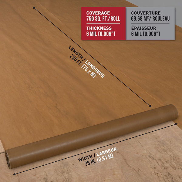 Roberts 750 sq. ft. 3 ft. x 250 ft. x .009 in. Waxed Paper Underlayment for Wood Flooring